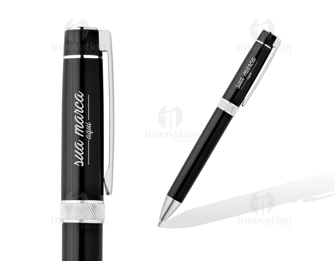 Conjunto de canetas de metal com 76 unidades em diferentes cores e designs.