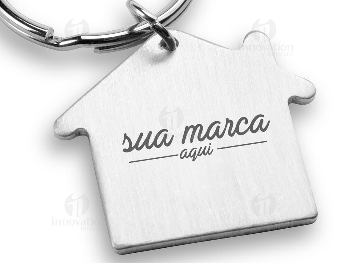 Chaveiro de metal casa - 04 - Acessório elegante e funcional para organizar suas chaves. Perfeito para presentear ou utilizar no dia a dia. Adquira já o seu!