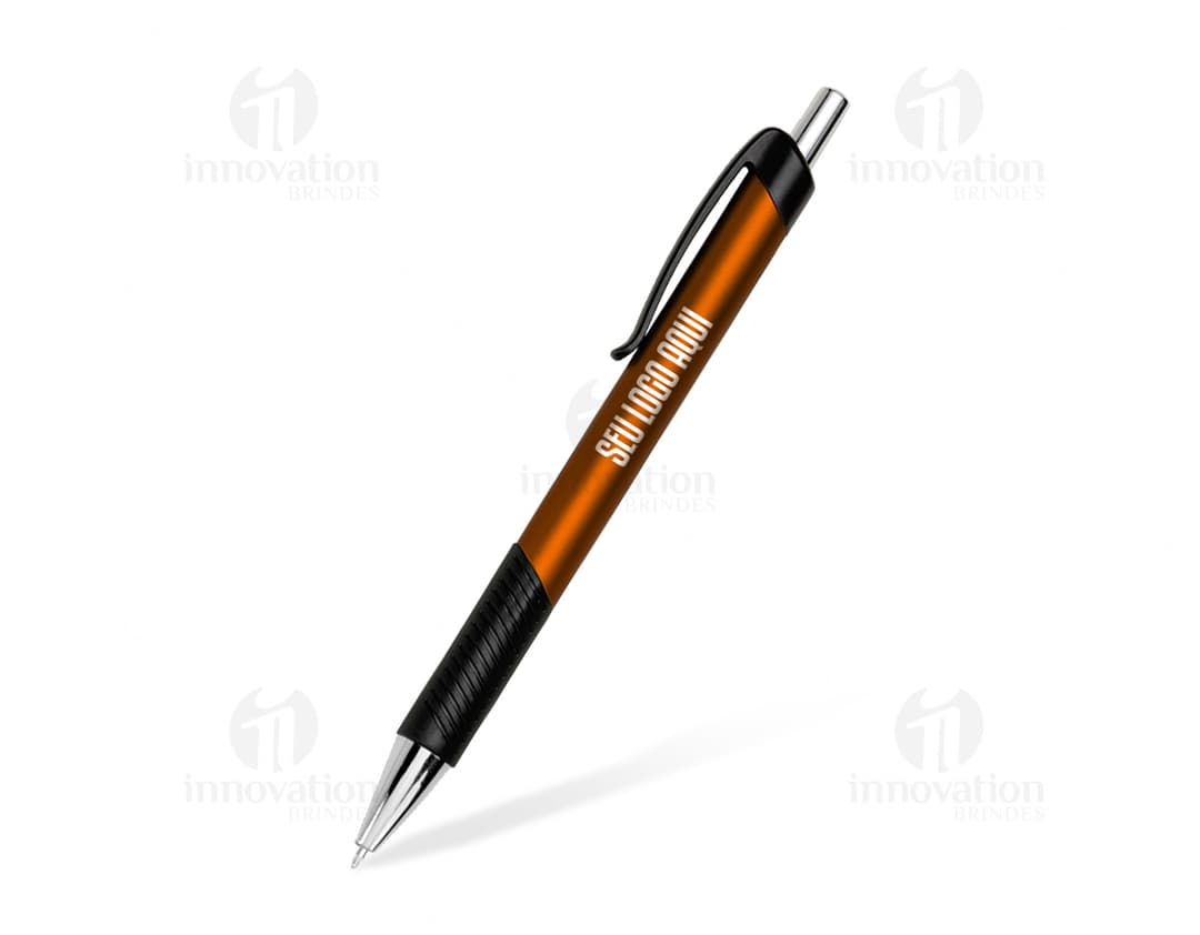 Caneta azul plástica clique.