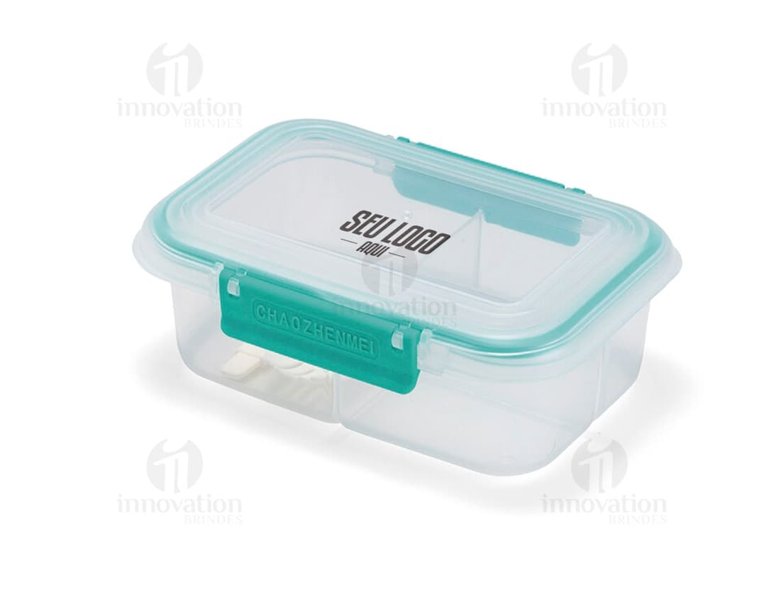 Marmita hermética de plástico 650ml, objeto moderno de cor preta, design fechado e seguro, ideal para armazenar alimentos e garantir a frescura dos mesmos.