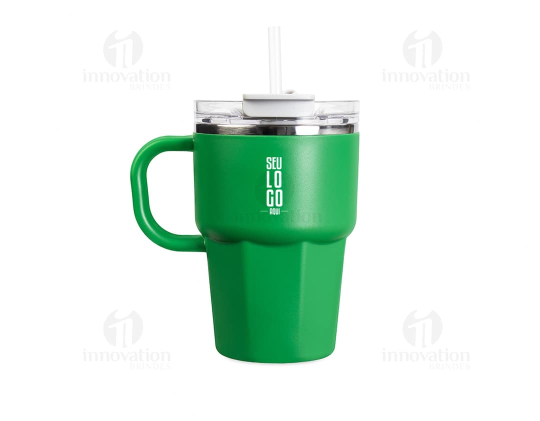 COPO TÉRMICO C TAMPA E CANUDO 600ML