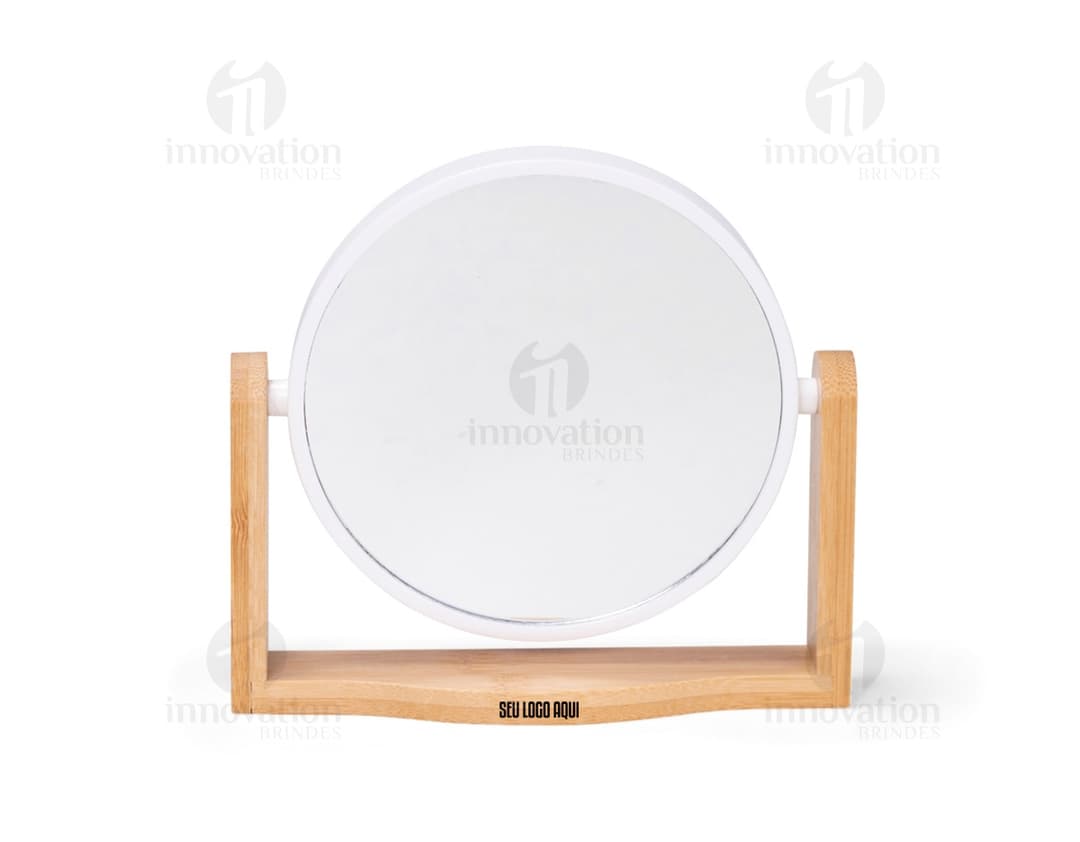 ESPELHO REDONDO C BASE BAMBU