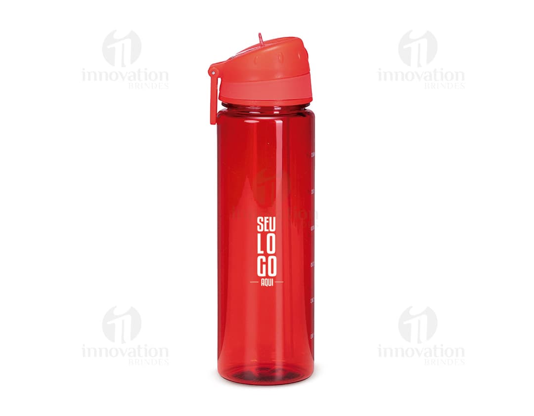 Squeeze Plástico 700ml transparente, vazio e com tampa. Objeto de plástico para armazenar líquidos, como água, de forma limpa e saudável. Apropriado para uso em atividades esportivas e para manter a hidratação.