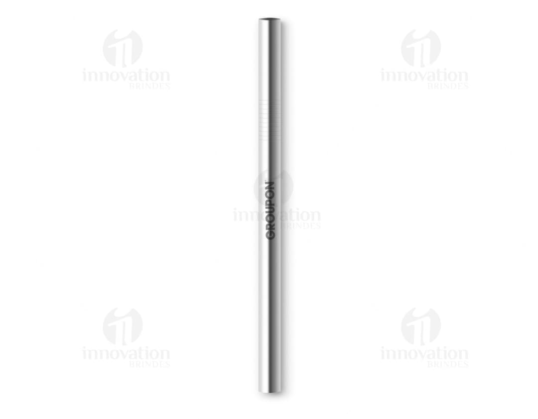 Canudo de metal prateado de alta qualidade para bebidas geladas. Ideal para presentear ou uso pessoal. Design moderno e durável. Compre já o seu!