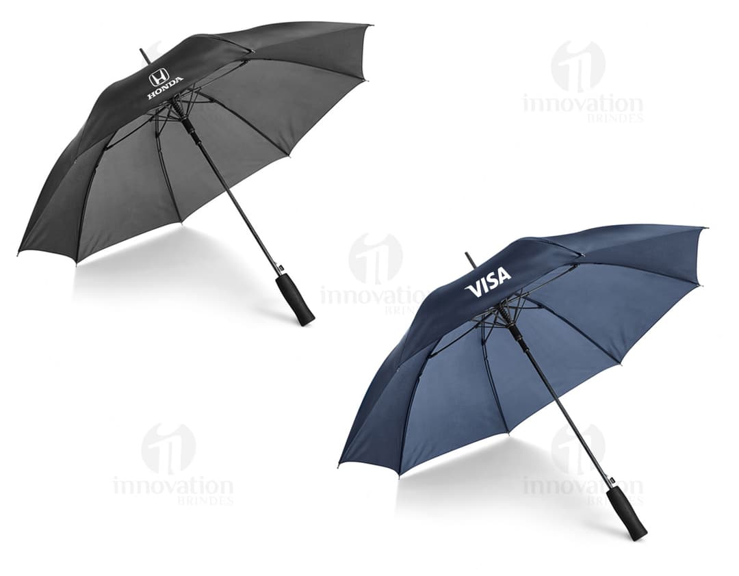 Guarda-chuva para proteção contra chuva e sol. Acessório indispensável para se manter seco e seguro nos dias chuvosos. Com design elegante e resistente, ideal para o outono e a primavera. Adquira já o seu!