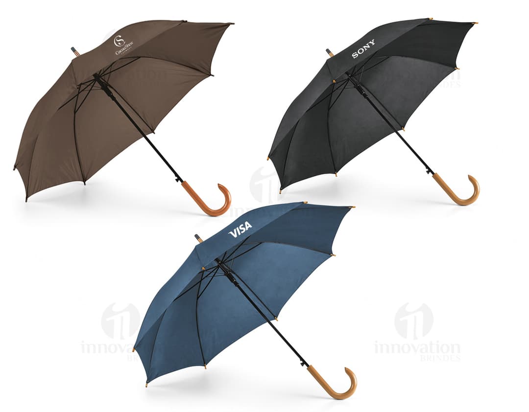 Guarda-chuva preto de nylon, acessório fashion e protetor para dias chuvosos. Proteção contra o tempo, seguro e elegante. Ideal para negócios e estações chuvosas. Não deixe de garantir o seu!