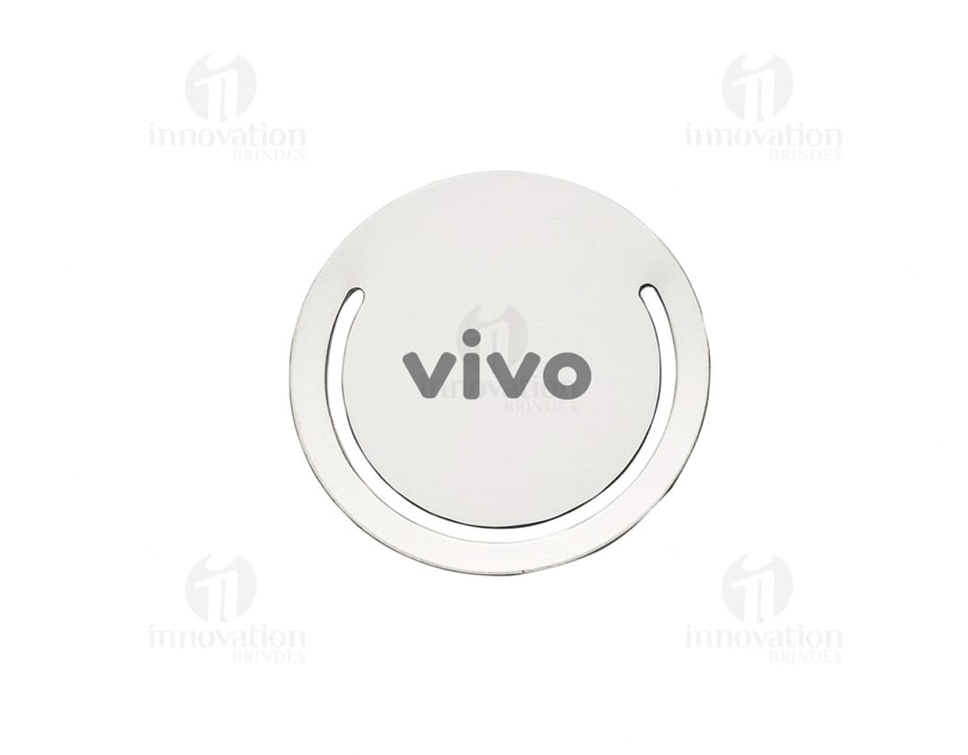 Marcador de Página - Design metálico e formato redondo, o marcador de página é o brinde ideal para destacar suas anotações. Prático e sofisticado, é perfeito para quem busca estilo e organização no dia a dia. Aproveite!