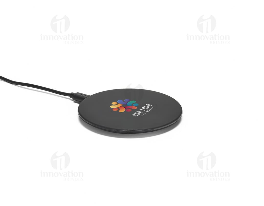 Carregador wireless rápido em ABS preto para dispositivos eletrônicos, tecnologia moderna, wireless, preto e portátil.