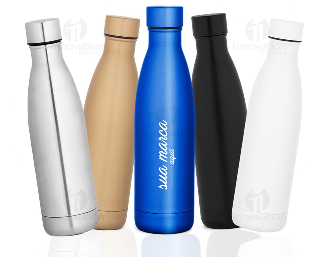 Garrafa térmica de 500ml: mantenha suas bebidas frescas por mais tempo! Ideal para manter a sua hidratação em dia, seja no trabalho, academia ou viagens. Design moderno e prático para te acompanhar em todos os momentos. Adquira já a sua garrafa térmica e mantenha-se saudável e hidratado. Confira!