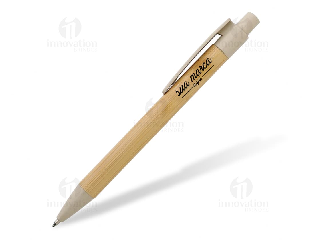 Caneta de bambu eco-friendly para escrita suave e sustentável. Ideal para uso no escritório, escola ou em casa. Feita de material de alta qualidade, essa caneta combina design moderno com consciência ambiental. Escreva com estilo e faça a diferença no mundo. Adquira já a sua!