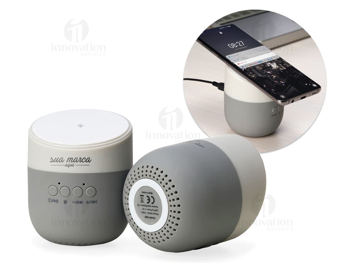 Caixa de som portátil com carregador: tecnologia contemporânea e potência reunidas em um só produto. Conexão wireless, resistente e ideal para o seu dia a dia. Aproveite!