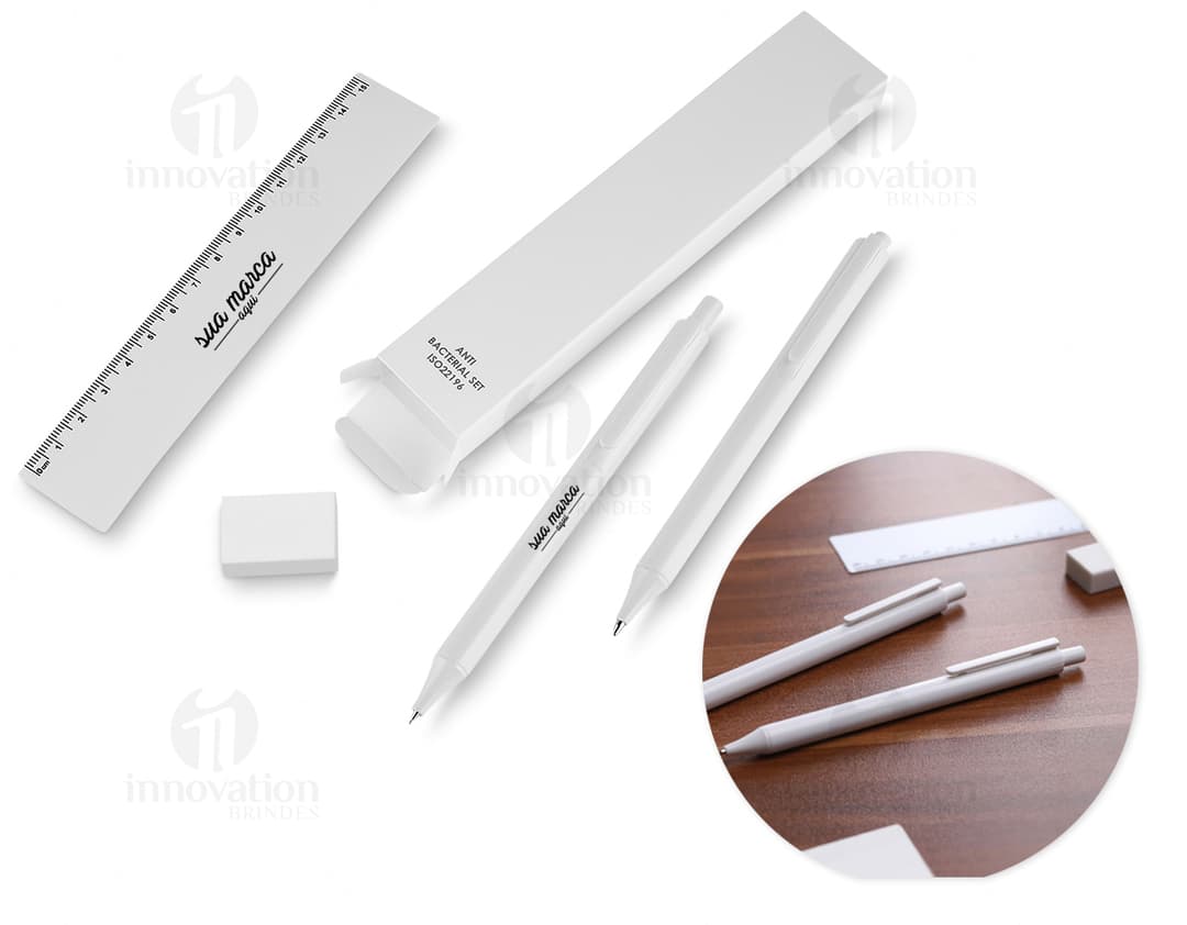 Kit de escritório completo para potencializar a sua produtividade! Composto por papel, lápis, tesoura e outros materiais de alta qualidade, esse conjunto é perfeito para o seu ambiente de trabalho. Ideal para estudantes, profissionais e amantes da escrita. Adquira já o seu!