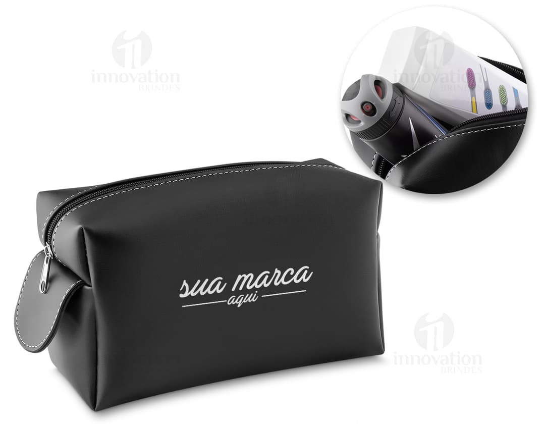 Nécessaire de Luxo em Couro para um Estilo Elegante e Sofisticado. Ideal para viagens, negócios ou compras, este acessório em couro brilhante e luxuoso é perfeito para manter seus itens pessoais organizados com segurança. Adquira já o seu!