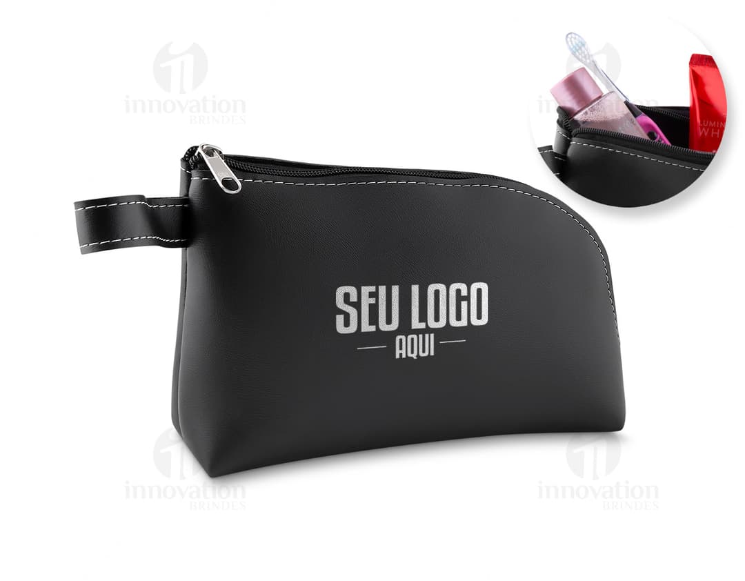 Nécessaire de Couro - Bolsa de Luxo para os seus pertences mais importantes. Ideal para viagens, compras e negócios. Elegante, moderna e prática, esta peça é o acessório perfeito para adicionar um toque de glamour ao seu visual. Não perca a promoção e garanta já a sua!