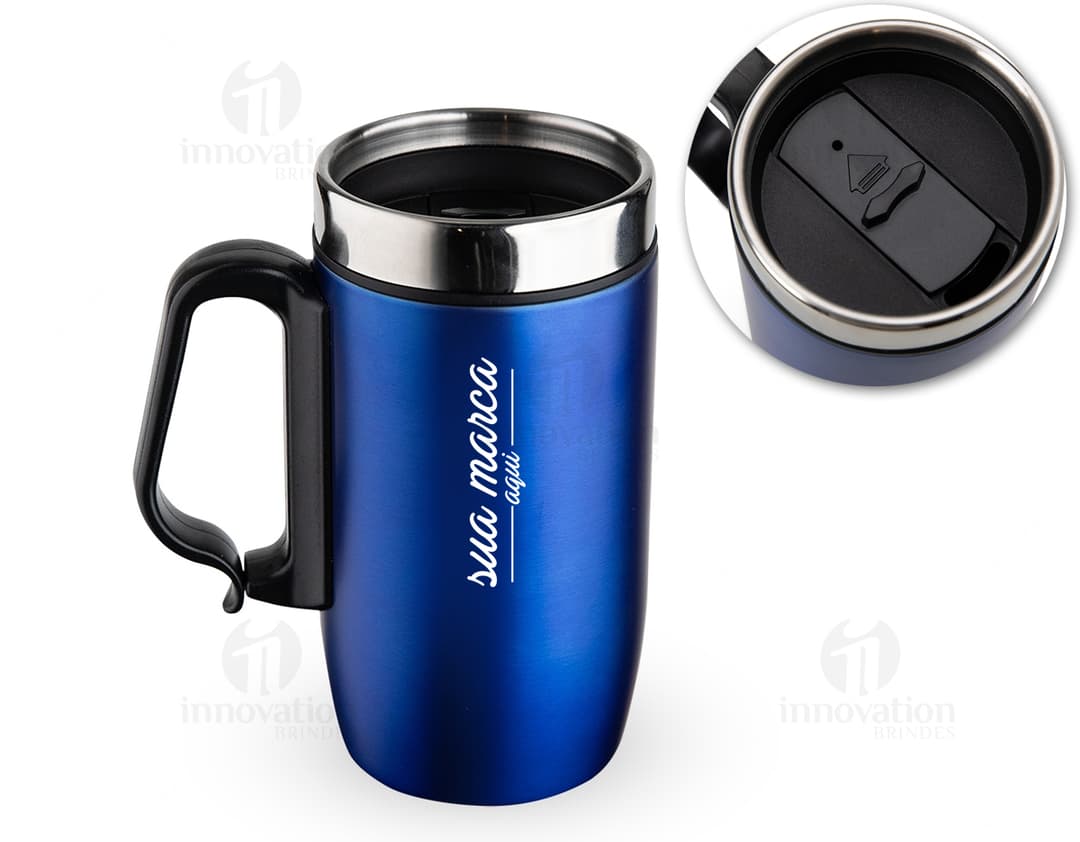 Caneca inox 275ml - Caneca de aço inoxidável resistente, ideal para manter sua bebida quente por mais tempo. Perfeita para o dia a dia. Aproveite já a sua!