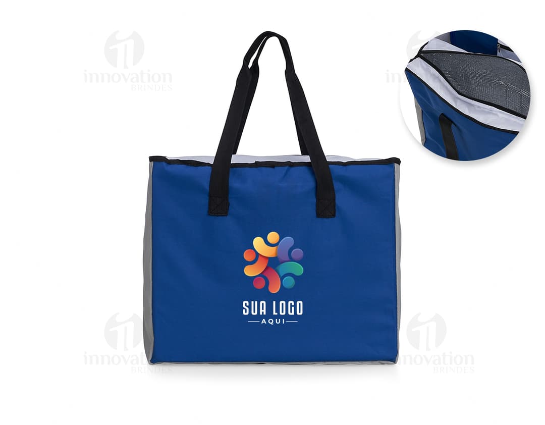 Sacola térmica 25l em couro marrom de luxo para compras e presentes. Design elegante e moderno, perfeito para manter seus itens frescos durante o transporte. Ideal para quem busca estilo e praticidade. Adquira já a sua!