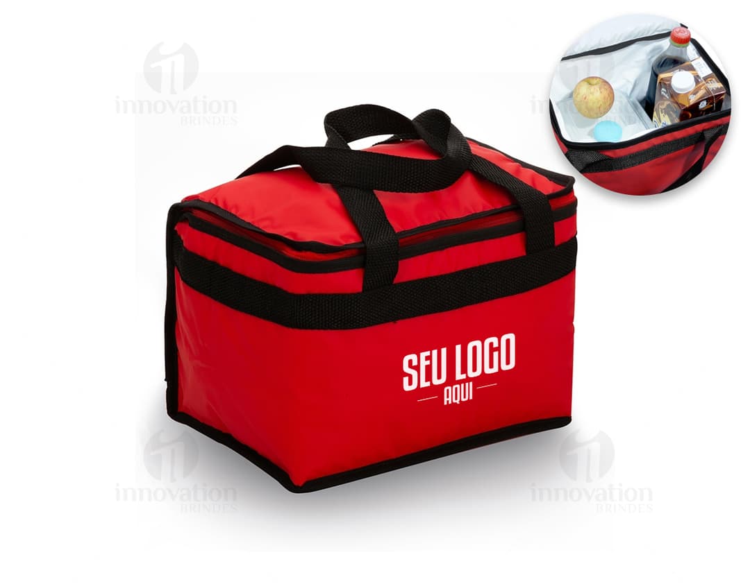 Bolsa térmica bagum 13L soldada na cor preta, vazio, com alça de mão, fecho em zíper, ideal para transportar alimentos e bebidas em ocasiões especiais como festas, aniversários, casamentos e celebrações em geral.