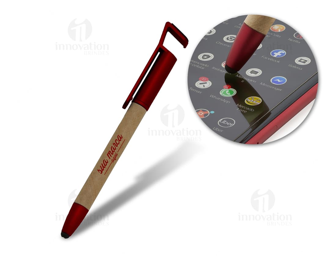 Caneta ecológica com suporte - Ideal para o seu escritório! Feita de material sustentável, essa caneta promove a sustentabilidade. Acompanha um suporte para organização. Perfeita para desenhos, escrita e muito mais. Aumente a sua produtividade no trabalho com essa caneta exclusiva. Adquira já!