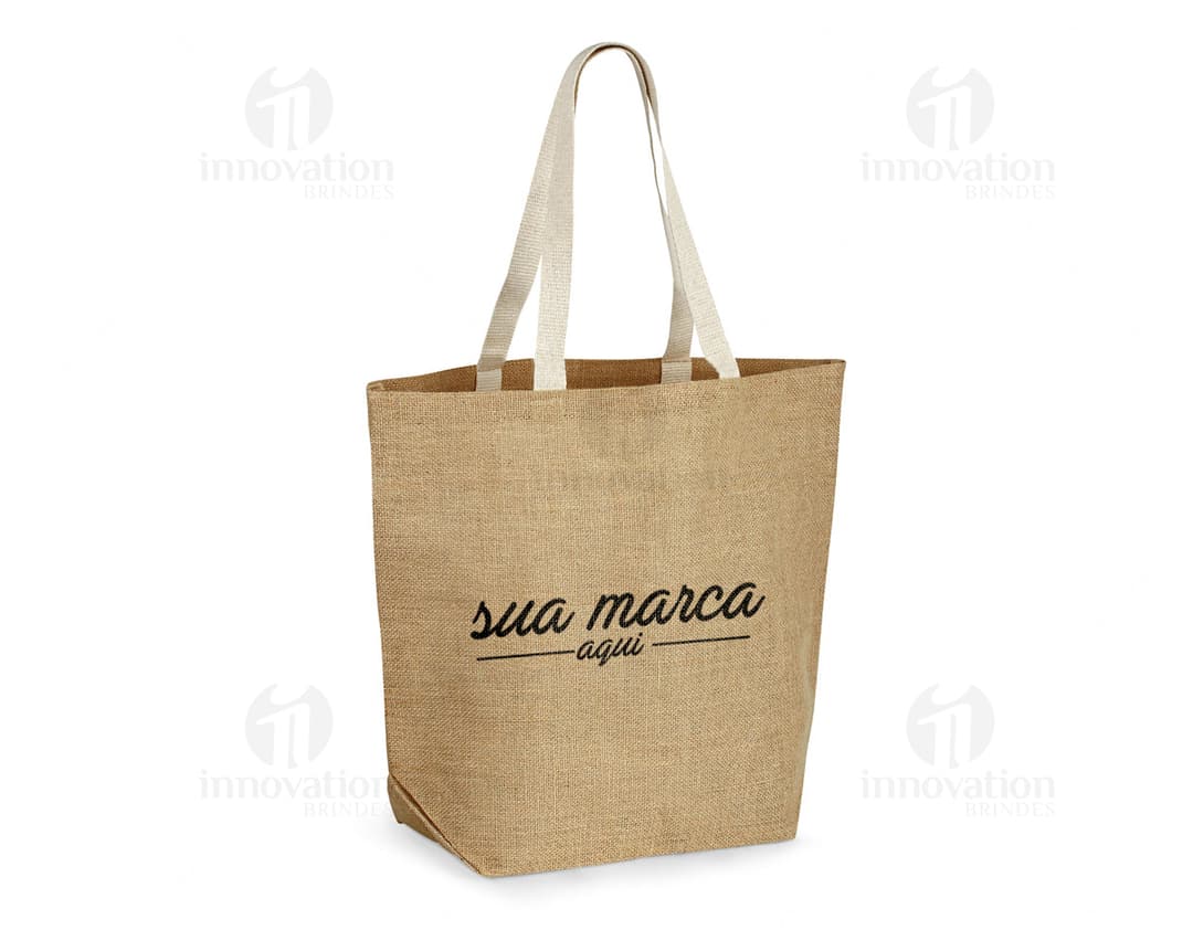 Sacola de burlap marrom elegante para compras e presentes - Acesse nossa loja e adquira a sua sacola de juta resistente e fashion. Ideal para embalagens e transporte de presentes com estilo.