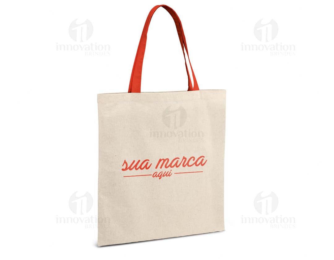 Sacola de algodão marrom para compras e presentes, com design moderno e elegante. Ideal para uso pessoal ou comercial. Compre agora e leve para casa essa peça de qualidade!