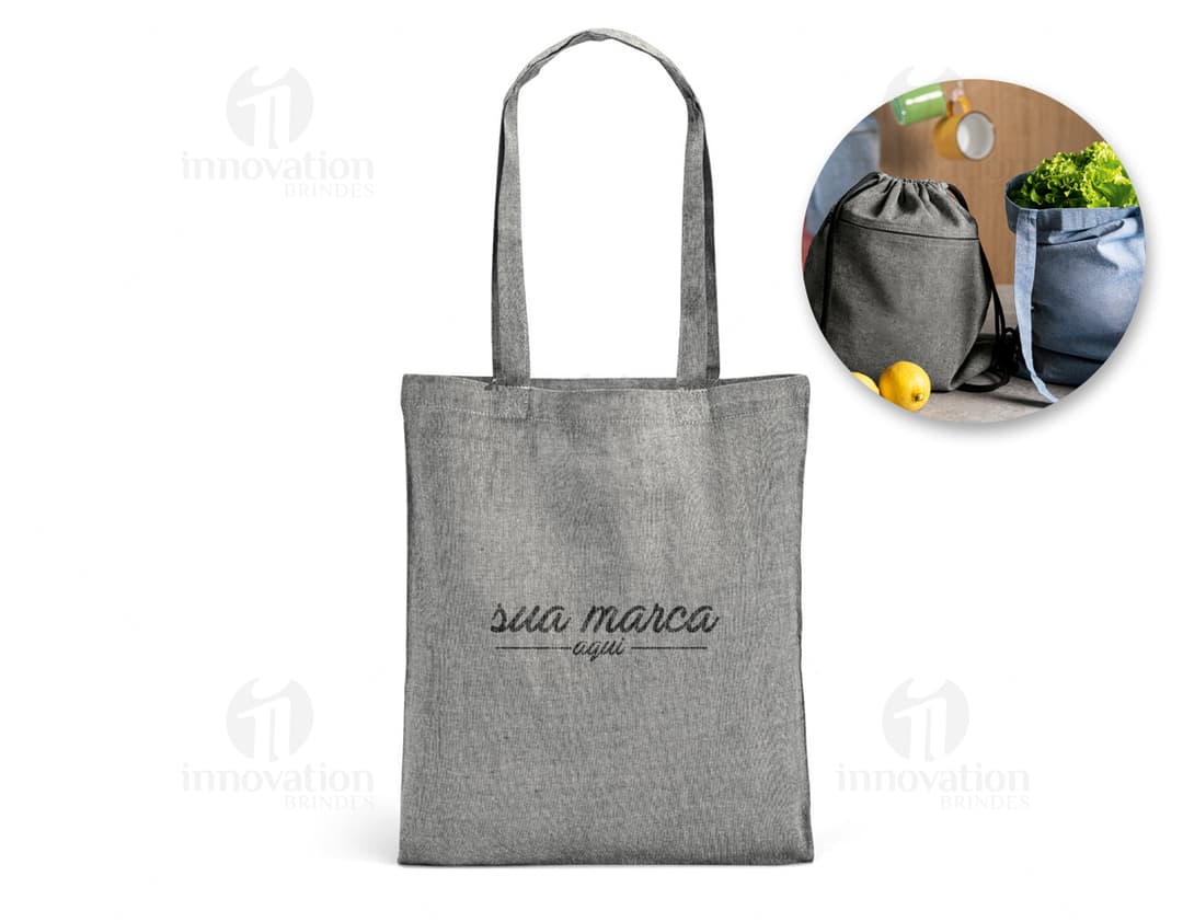 Sacola de algodão 375 x 415 mm - Perfeita para compras, passeios no shopping ou como acessório de moda. Feita em couro de luxo, é espaçosa e leve. Ideal para uso comercial e casual. Adquira já a sua!