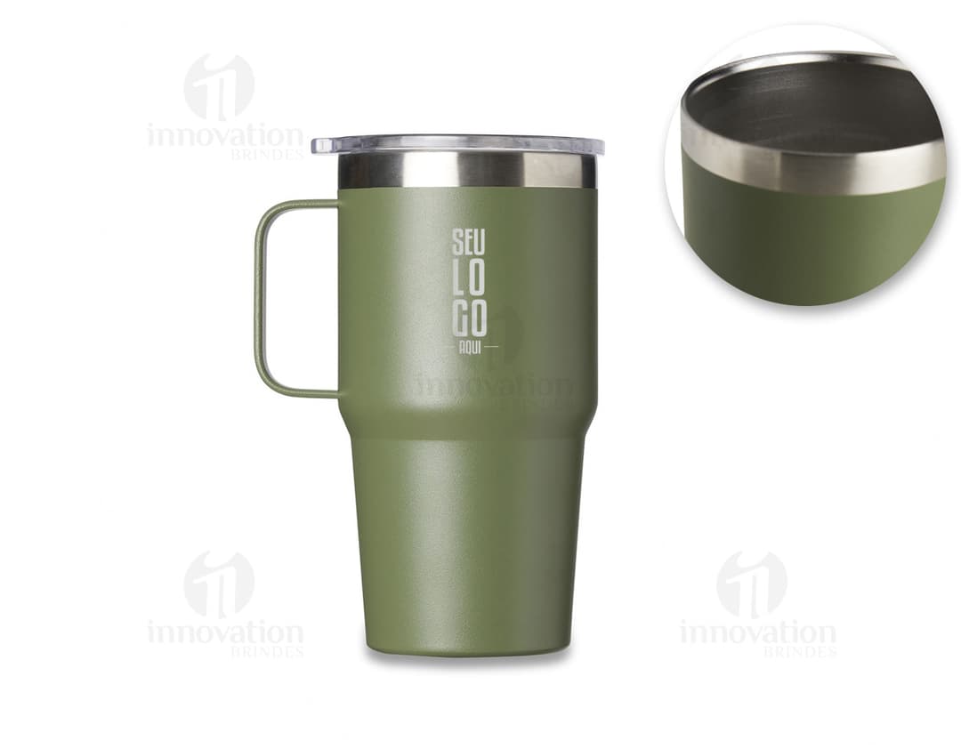 Caneca Térmica Inox 700ml, resistente e durável, ideal para manter a temperatura de bebidas por mais tempo.