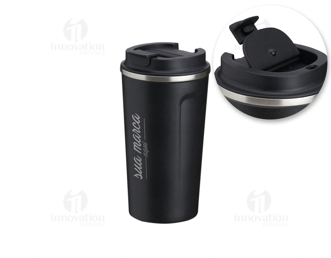Copinho térmico de inox 500ml: mantenha sua bebida gelada ou quente por mais tempo! Ideal para viagens, escritório e academia. Fabricado com material resistente e de alta qualidade. Aproveite!