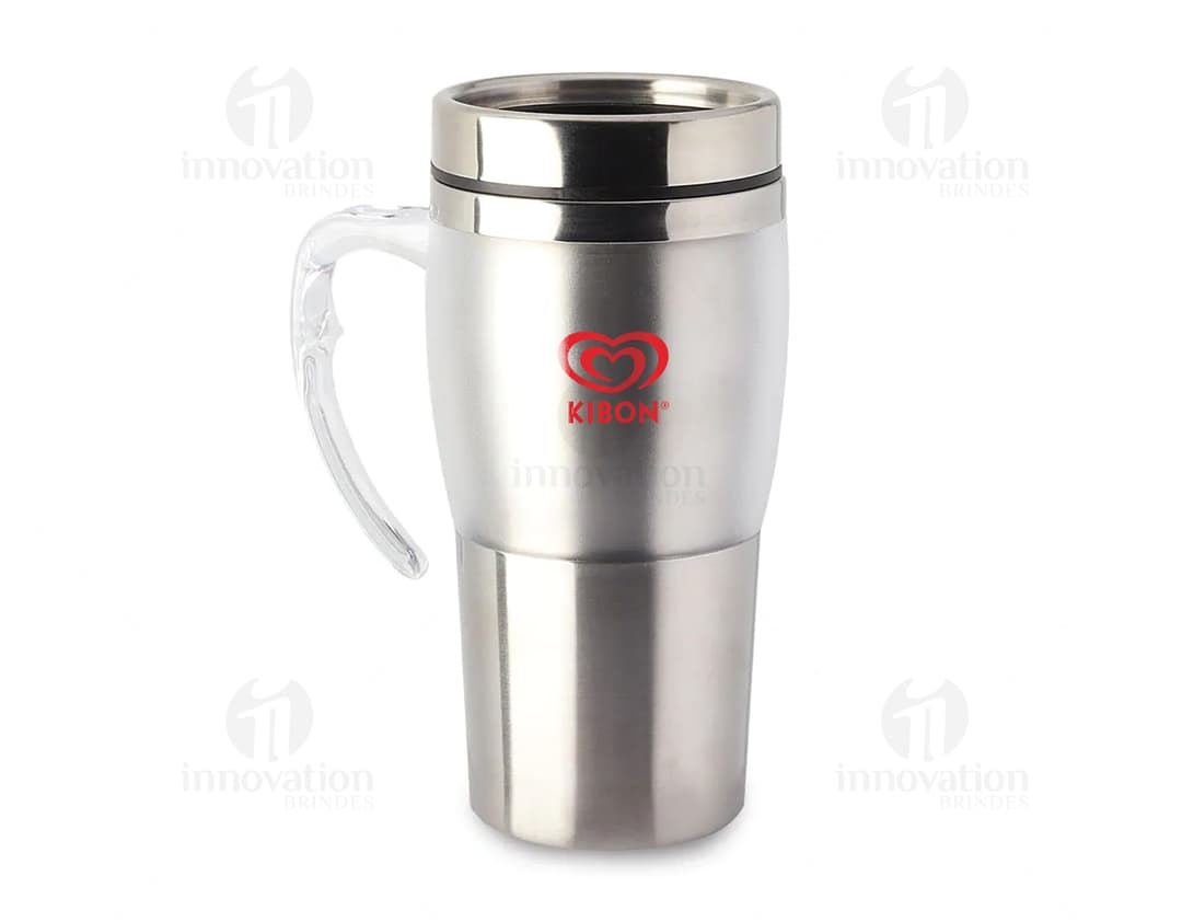 Caneca 400ml de metal para café, chá e bebidas em geral. Ideal para uso doméstico ou corporativo, com capacidade perfeita para suas pausas. Qualidade e estilo em um único produto!