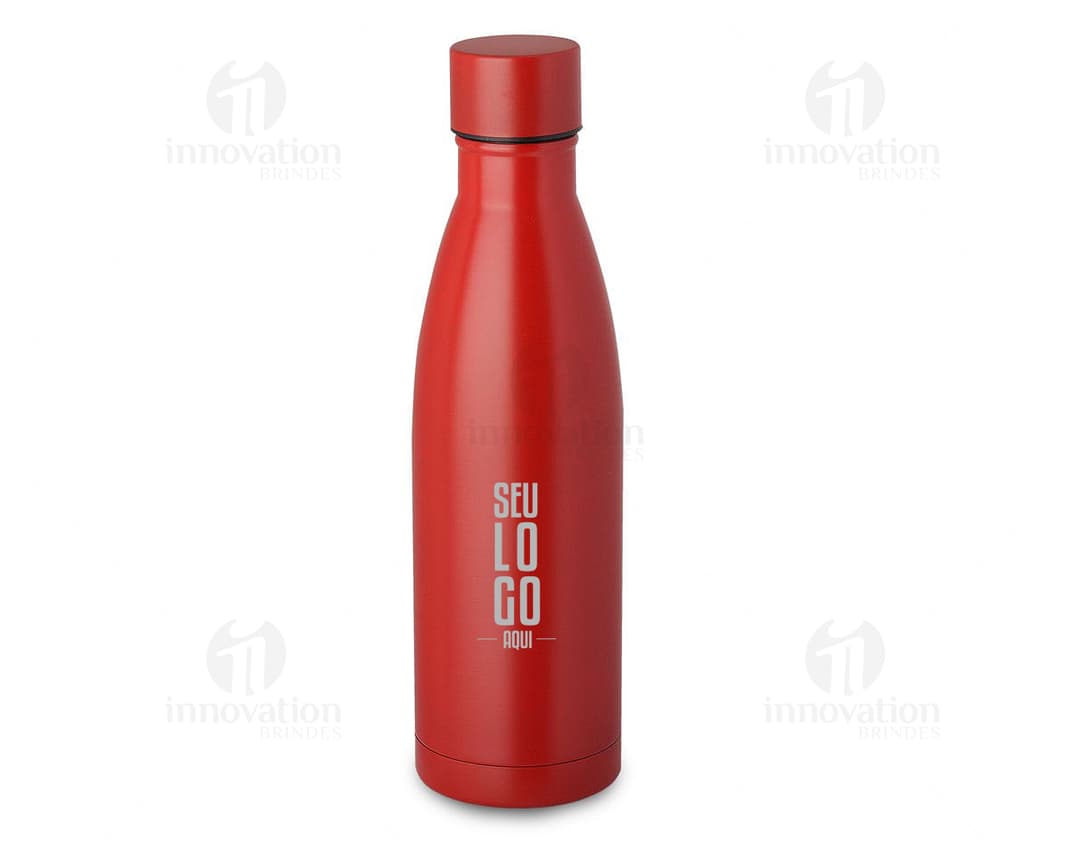 Garrafa Térmica 500ml - Ideal para manter suas bebidas geladas por mais tempo. Perfeita para viagens, prática e funcional. Adquira já a sua! #GarrafaTermica #500ml #BrindesPersonalizados