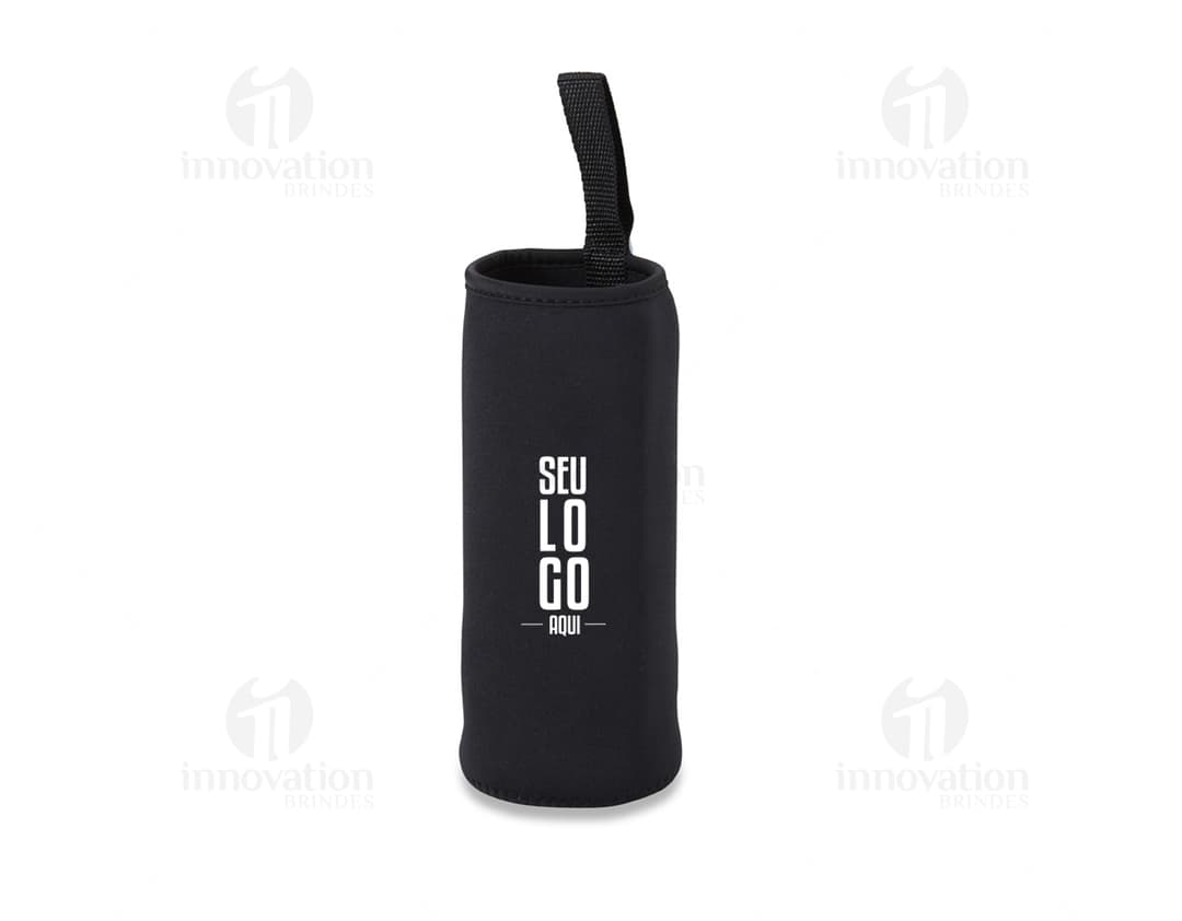 Porta Copo Isotérmico em Neoprene, objeto de metal e plástico, clean e shiny, design cuidadoso.