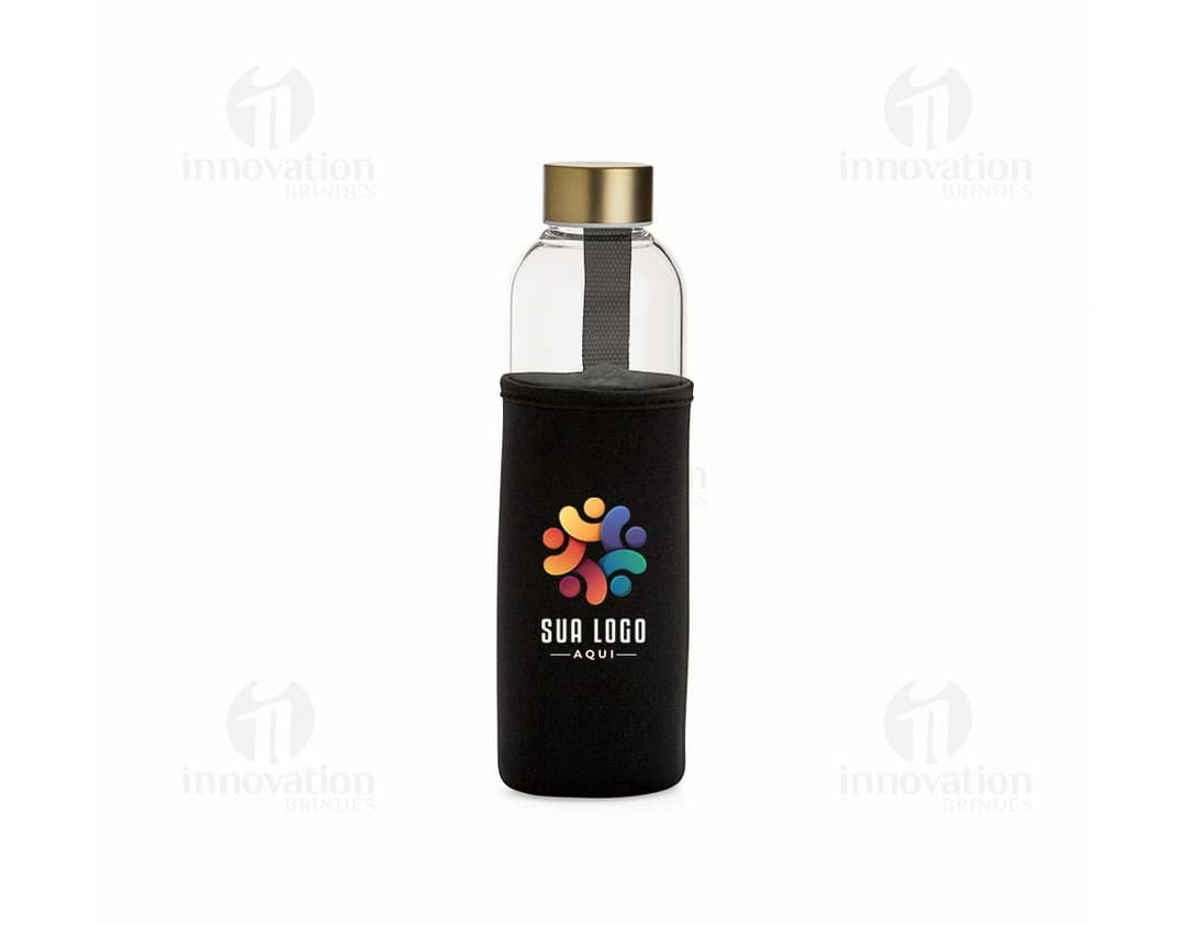 Garrafa de vidro de 650ml com capa de neoprene.