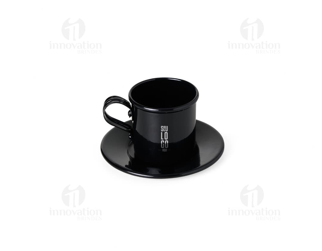 Xícara 100ml com Pires em Alumínio.