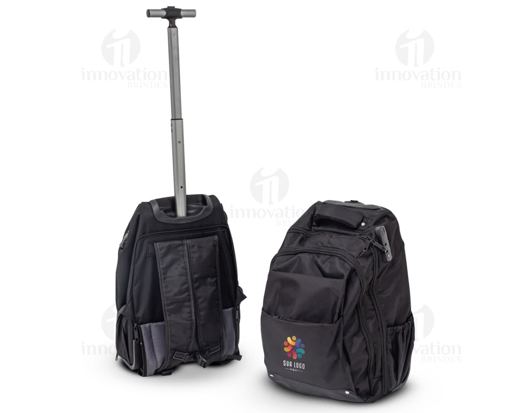 Mochila 27 litros com rodinhas para uma viagem cheia de estilo e praticidade. Com design moderno e elegante, é o acessório perfeito para suas aventuras. Em couro preto de alta qualidade, com alça resistente e zíper único, é ideal para viagens de negócios ou lazer. Seu tamanho amplo permite armazenar todos os seus pertences com facilidade. Garanta a sua agora e esteja preparado para qualquer jornada!