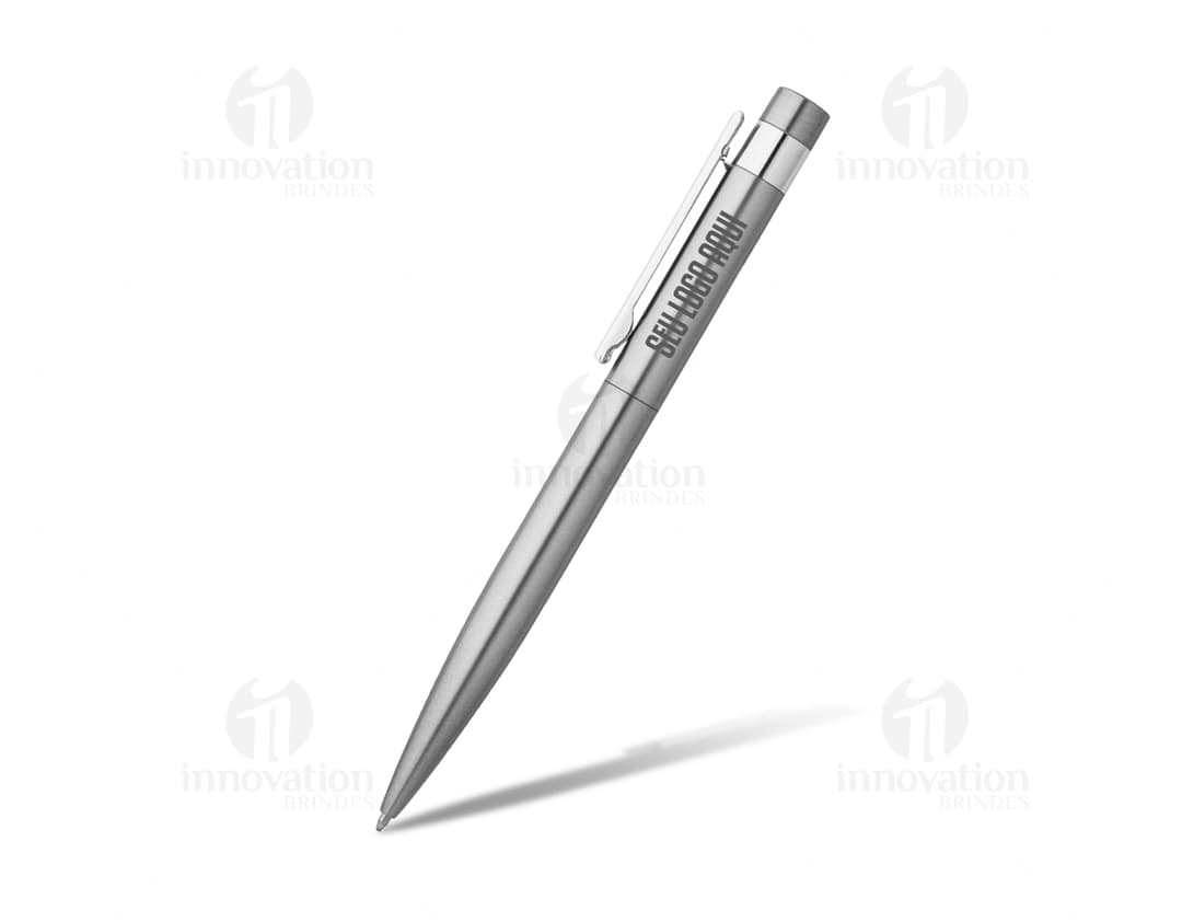 Esferográfica em aço inox: instrumento de escrita de alta qualidade para seu escritório ou trabalho. Feita com 53% de aço inoxidável, durável e elegante. Acesse já!