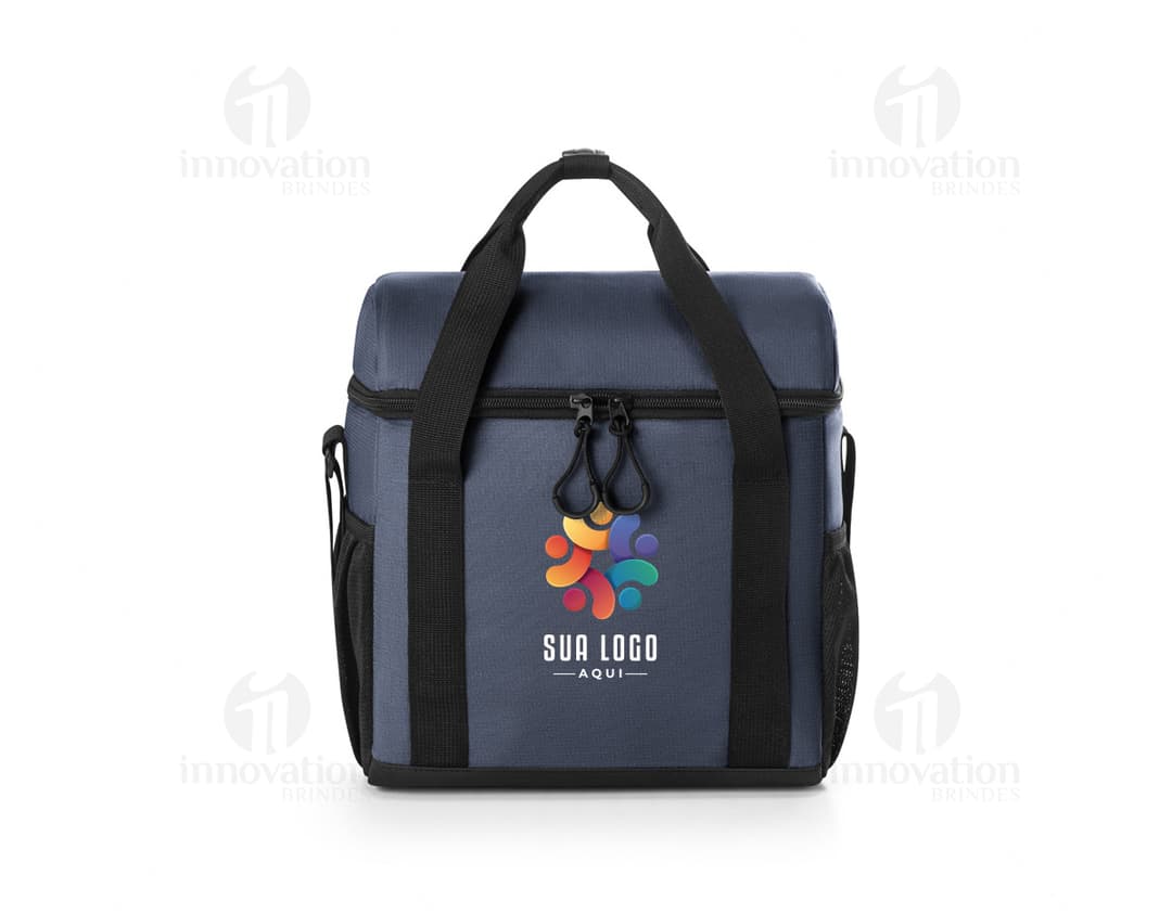 Bolsa térmica almofadada de luxo em couro marrom - Ideal para viagens e compras. Garanta já a sua! Estilo e elegância garantidos.