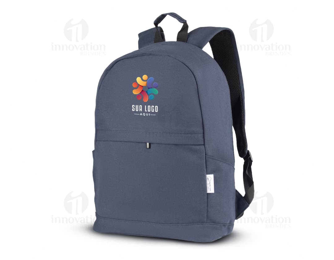 Mochila para notebook preta, moderna e profissional, com alça de couro, perfeita para viagens de trabalho e executivos.