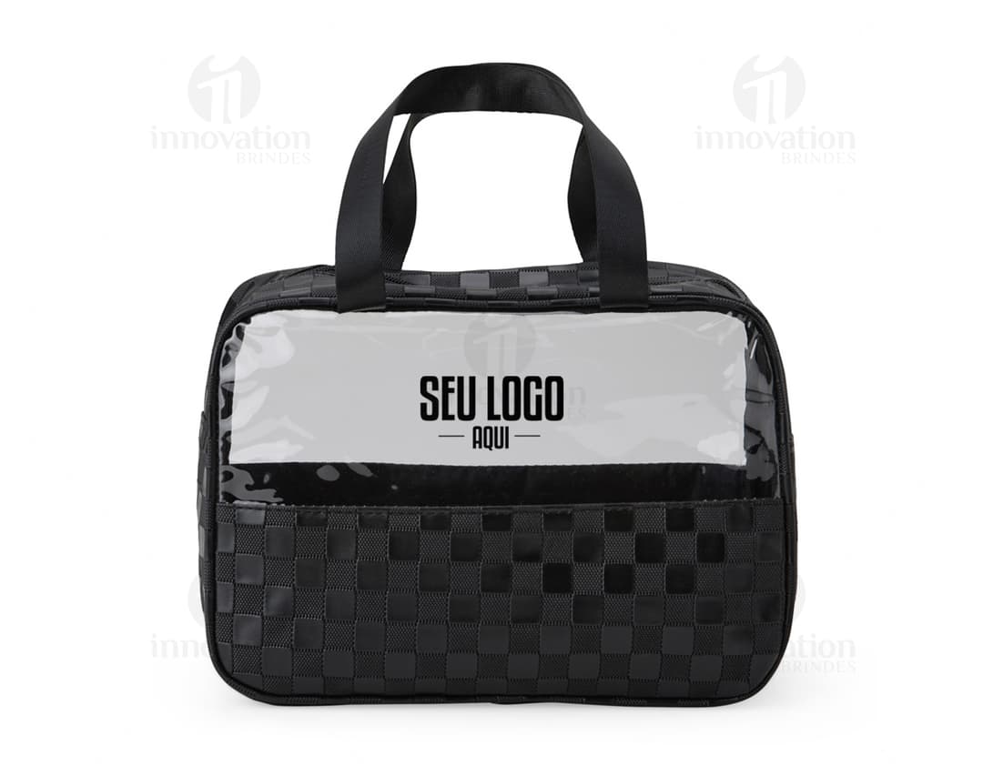 Necessaire PVC Impermeável com design moderno e elegante, ideal para proteger objetos pessoais contra a água. Fechamento seguro com zíper e material resistente, proporcionando segurança e estilo. Perfeito para armazenar acessórios de forma organizada e prática.