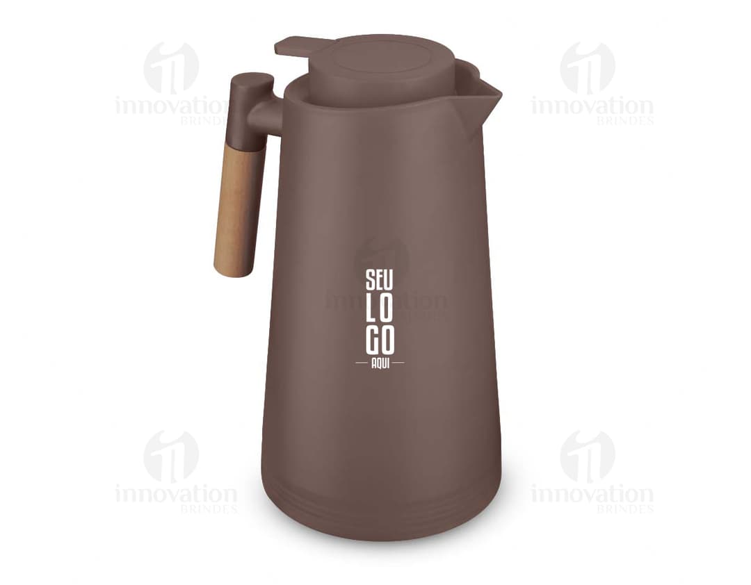 Garrafa térmica de 1 litro, feita de plástico e metal, com tampa e design preto. Perfeita para manter líquidos quentes ou frios por longos períodos. Ideal para uso na cozinha, banheiro ou em qualquer ambiente.