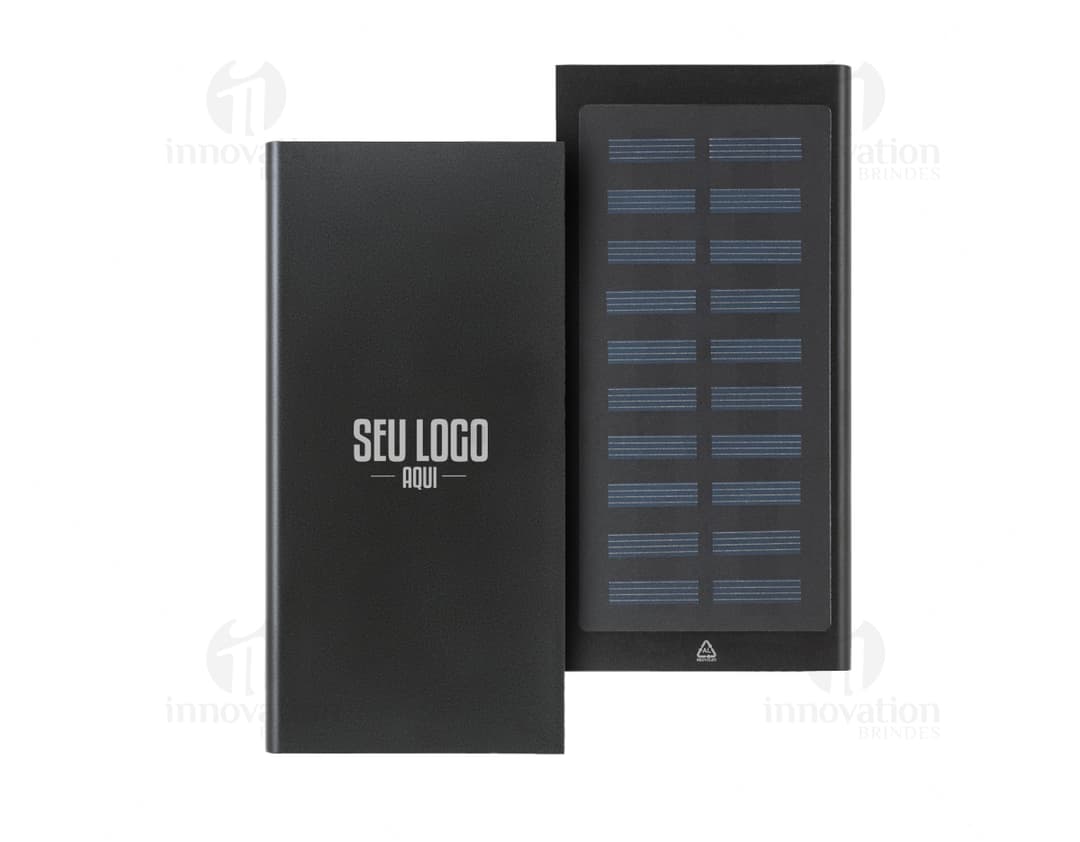 Bateria portátil em alumínio de 8.000 mAh.