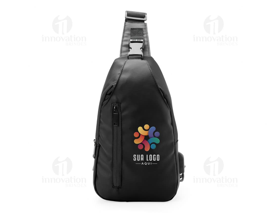 Mochila de ombro 6 litros na cor preta, ideal para uso diário.