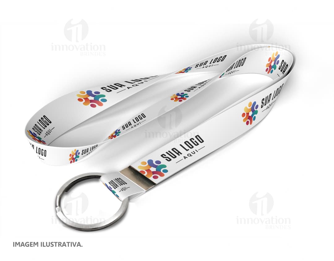 Cordão 140x2,0cm com argola redonda preta em destaque sobre fundo neutro.