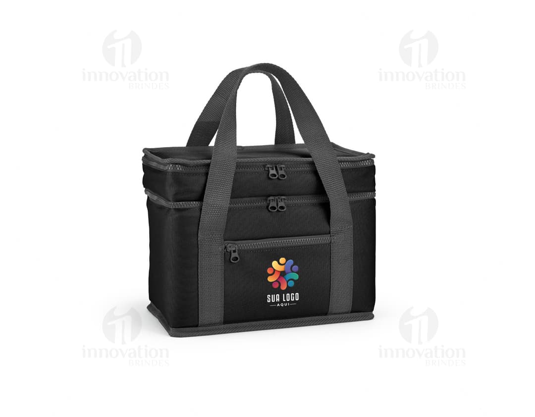 Bolsa Térmica com 2 compartimentos, ideal para transportar alimentos e manter a temperatura.