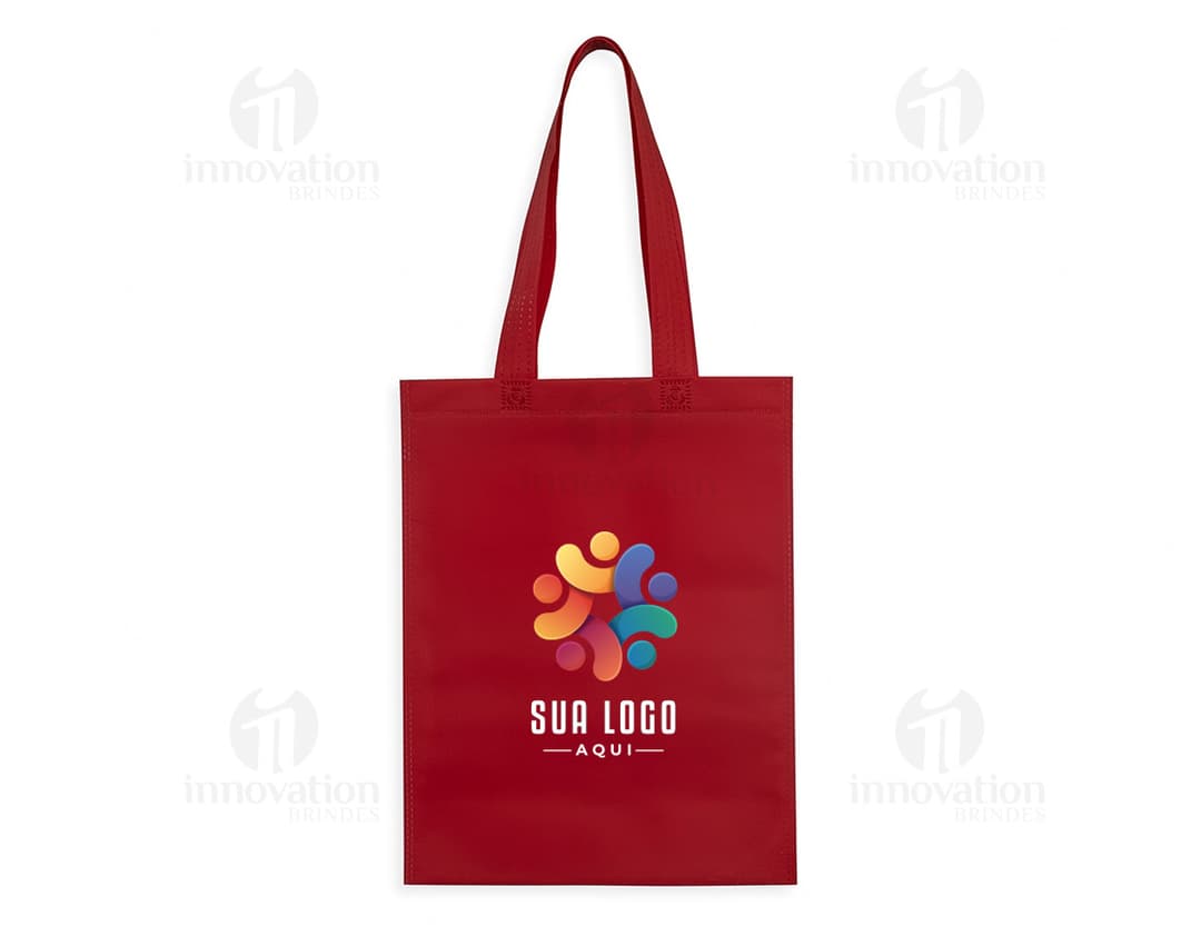 Sacola TNT Biodegradável na cor verde, feita de material ecológico e resistente.