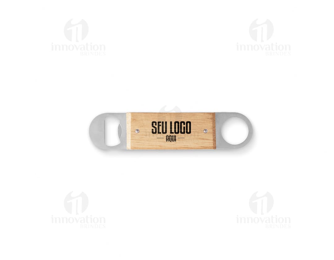 Abridor de garrafas duplo em aço inox.