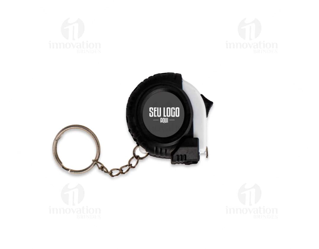 Chaveiro Trena Emborrachada de 1 Metro, produto utilizado para medir pequenas distâncias de forma prática e compacta.
