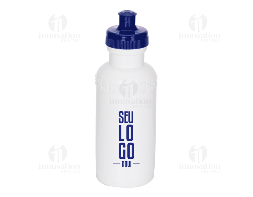 Squeeze Plástico 500ml em cor azul-transparente com tampa de rosca.