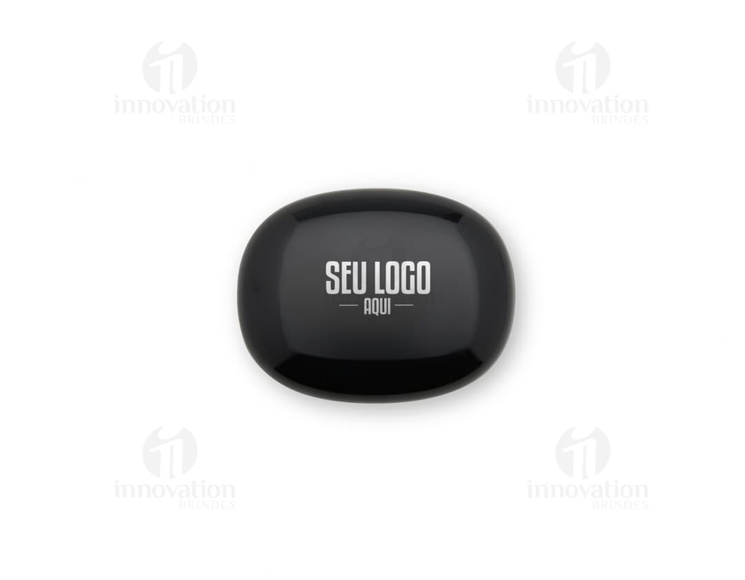 Fone de ouvido de condução óssea em cor preta, com design moderno e tecnologia avançada.