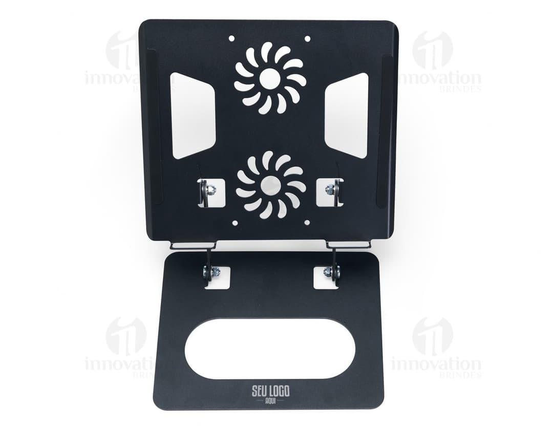 Suporte metálico para celular com rotação de 360º.