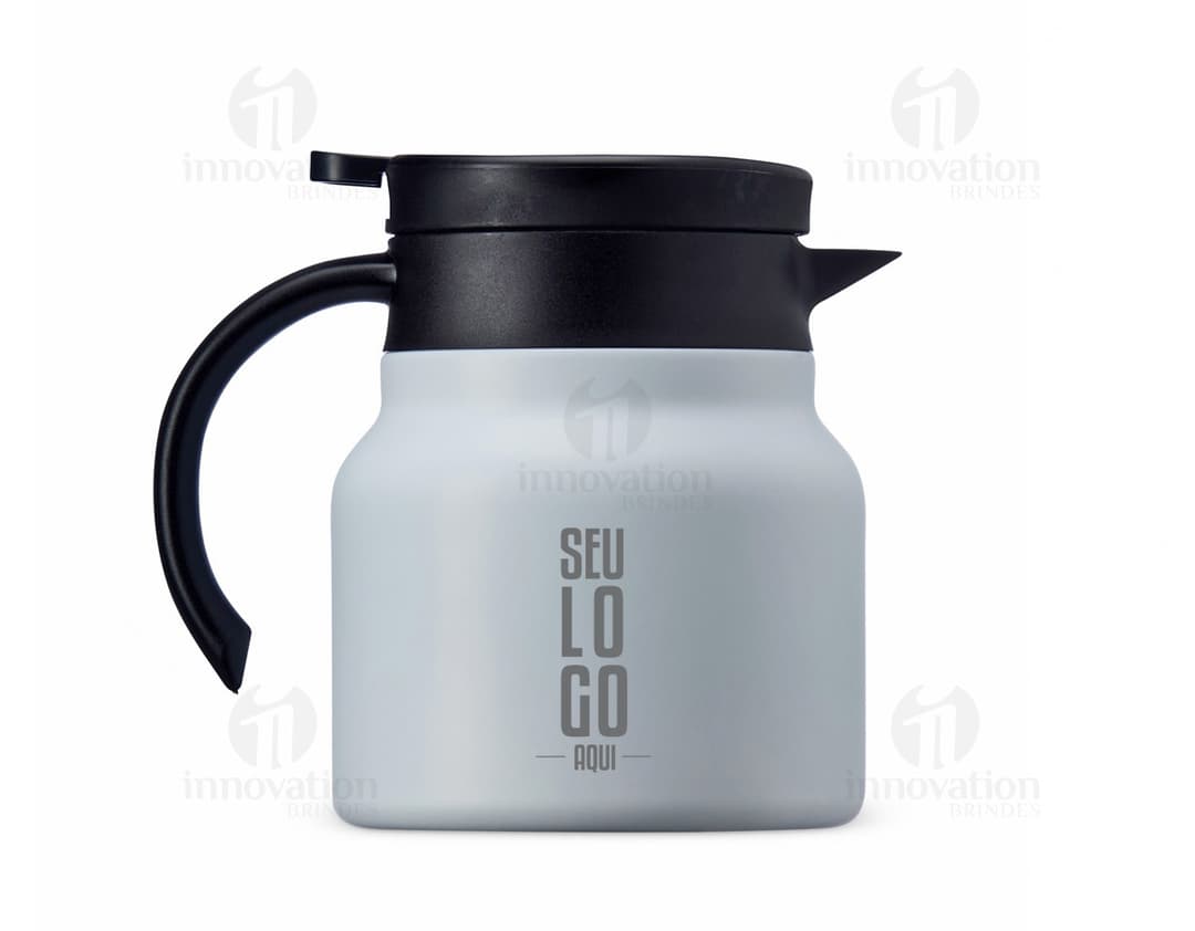 Chaleira TermoLED 750 em aço inoxidável com design moderno e LED indicador de temperatura integrado.