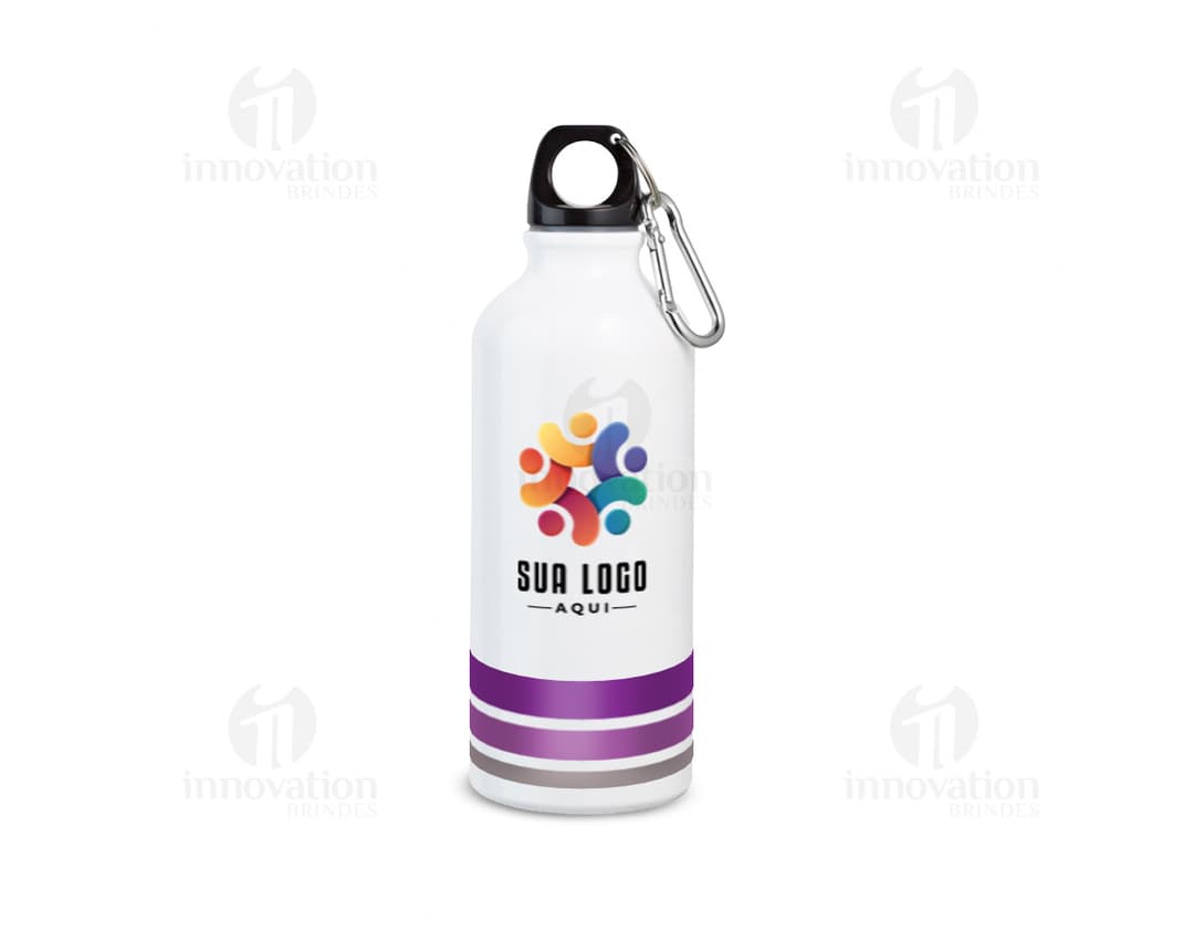 Bottle de 500ml Squeeze contendo liquid, plástico transparente, label amarelo, cap, bottle vazio, healthy beverage, objeto clean, refreshment, reflection, design bright.